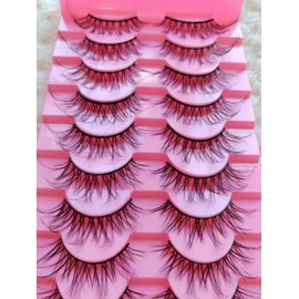 TIANA TREASURE TROVE TK-15 JULIA False Lashes Faux Mink Fake Eyelashes Mixed 10 Pairs Multipack Wispy Dramatic Volume and Length Black Reusable Natural Vegan