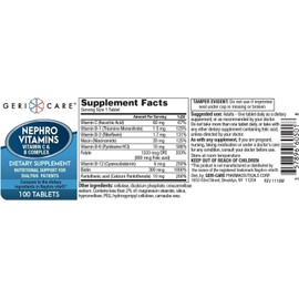 GeriCare Nephro Vitamin C & B Complex 100 Tablets (Pack Of 3 Bottles)