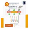 MAIXIANG Set Cucharas Fibra De Trigo Ecológico Vajilla 4 Pz