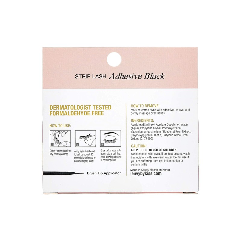 i•ENVY Waterproof Strip Lash Adhesive Black, Latex FREE, Biotin Infused
