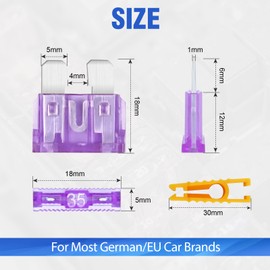 Pack of 20 35A Standard Car Fuses, Bolatus Blade Fuses Car Fuses Car Fuses Plug Fuse Blade Fuses Set with 1 Fuse Puller