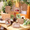 Briwooody 12 Pcs Christmas Wood Picture Ornaments Photo Ornament with