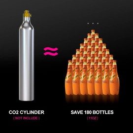 leconchef soda maker Sparkling Water Maker Easy to Operate for Home With 2 PET battles, One Touch,Compatible with Screw-in 60L CO2 Exchange Carbonator (NOT Included),Black