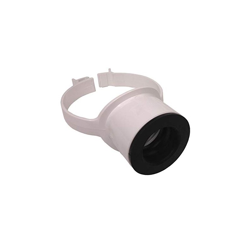 Floplast Soil Pipe White Strap Boss with 40mm Rubber Boss
