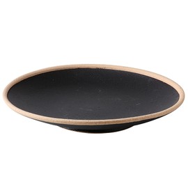 Hasamiyaki 19977 Risa Emon Kiln Plate, Medium Plate, 6 Inch (20 cm), Black, Genuine, Mat, Made in Japan