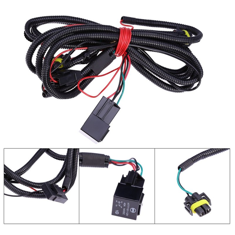 Saihisday Clear Lens Driving Fog Lights Bumper Lamps Bulbs Harness