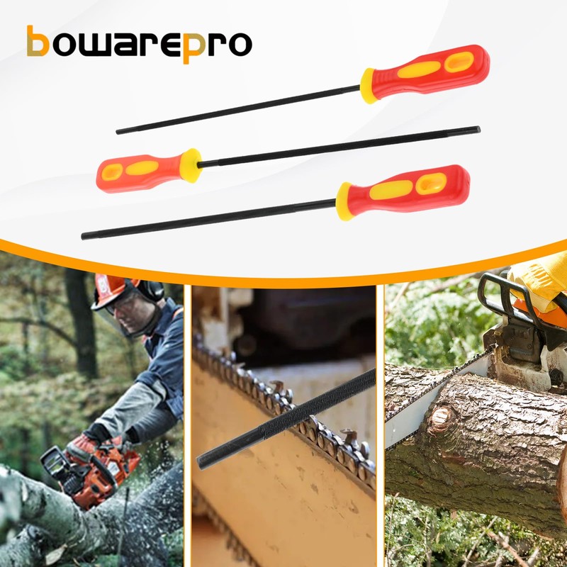 Round Chainsaw Chain Sharpening File, 5/32 3/16 7/32 Inch Chain