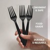 Black Plastic Fork Strong Heavy Duty Black Plastic Forks, Reusable