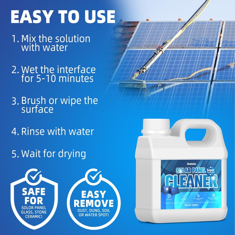 Shabebe Solar Panel Cleaner 32oz (Makes 150 Gallons) - 20X