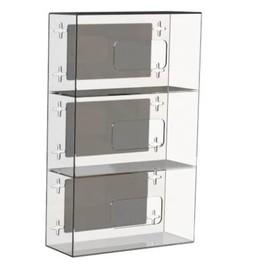HIIMIEI Glove Holder for Wall Mount: Magnetic Gloves Box Holders, Acrylic Disposable Rubber Latex Glove Dispenser, for Kitchen, Lab, Medical, Garage (Triple)