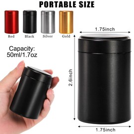 Yesland 8 Pack Smell Proof Containers, 1.7 oz Aluminum Storage Jar Portable Airtight Container Bottle, Mini Tea Tins for Spices, Coffee, Teas, Herb Traveling - Red, Black, Grey, Gold