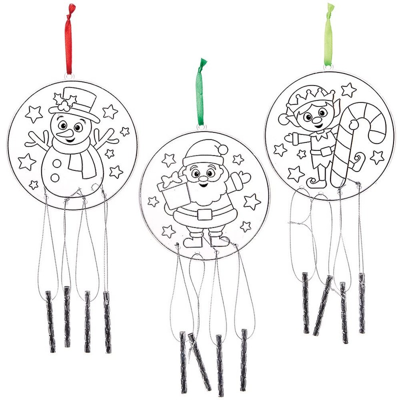 Baker Ross FX378 Christmas Suncatcher Windchimes - Pack of 3,