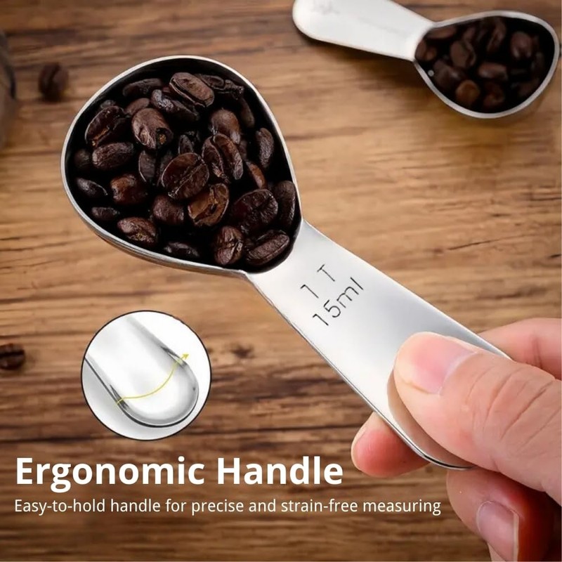 3PCS Stainless Steel Coffee Scoop Set, Short Handle Measuring Scoop