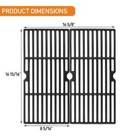 Hisencn Grill Grates Replacement for Charbroil 2 Burner Grills, Thermos 461633514, Tru Infrared 463251414, 463633316, 463251413, 463250210, 463250212, Grids Replacement for G460-0500-W1 G309-0019-W2