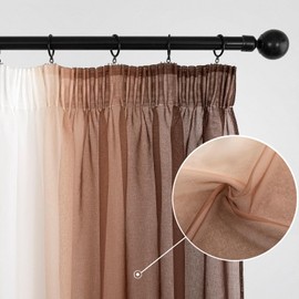 MIULEE Curtain Curtains Light Coffee Transparent Living Room Modern Curtain Two-Tone Sliding Curtains Bedroom Set of 2 140 x 225 cm