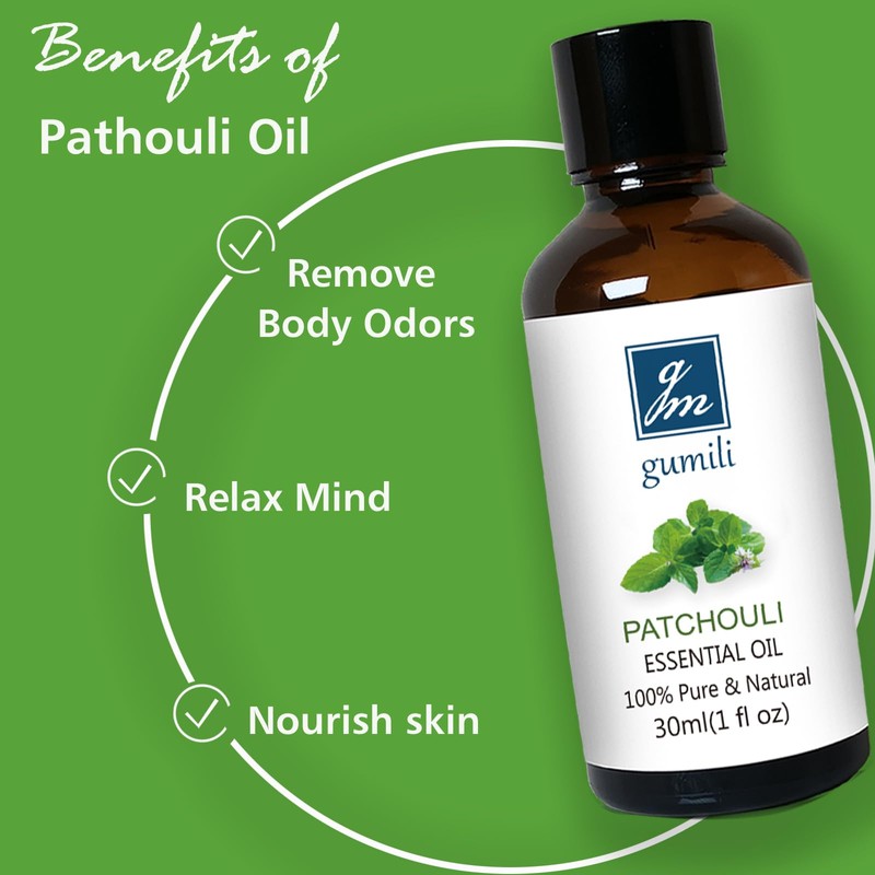 GM Gumili Patchouli Essential Oil 1 Oz, 100% Pure Patchouli