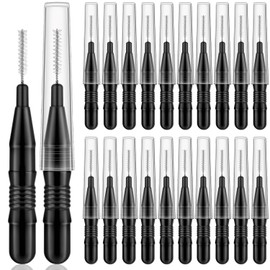 20 Pcs Micro Eyebrow Brush, Eyebrow Spoolie Brush Spoolies for Eyebrows Eyelash Brushes Brow Lamination Lash Lift Tool for Eyebrows and Eyelashes Extensions, Black