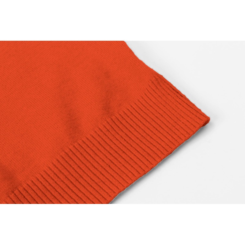 QZH.DUAO Women's Fashion Basic Solid Turtleneck Knit Sweater, 1# Orange,