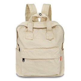 BOZIEE Canvas/Cord Backpack Women's City Backpack Daypack Girls Backpack Handbag Teenager School Backpack for School, Travel, Work Unisex, beige