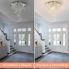 Finktonglan Mini Crystal Chandelier, 7.9" Square Flush Mount Ceiling Light,
