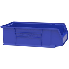 Akro-Mils 30280 Super-Size AkroBin Heavy Duty Stackable Storage Bin Plastic Container, (20-Inch L x 12-Inch W x 6-Inch H), Blue, (4-Pack)