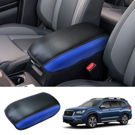 Coleya 2019-2024 2025 Ascent Center Console Cover for Subaru Ascent (Premium/Onyx Edition/Limited/Bronze Edition/Touring), Waterproof&Anti-Scratch Leather Armrest Cover 2025 Ascent Accessories (Blue)