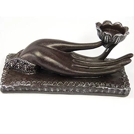 Porte bougie Main Mudra 21cm