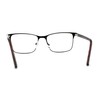 Mens Metal Half Rim Rectangular Reading Glasses Brown Tortoise +2.5
