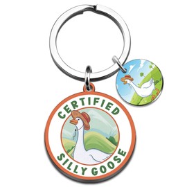 Funny Goose Gifts for Friends Novelty Keychain for Gooses Lovers Unique Silly Gifts for Women Men Best Gooses Accessories for Birthday Christmas Gift Ideas - CERTIFIED SILLY GOOSE