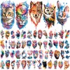 77 Sheets Flower Lion Tiger Temporary Tattoo for Women Men,