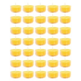 Mudra Crafts Tibetan Tealight Vanaspati Ghee Butter Lamp Candle Set for Meditation, Ceremonies, Rituals, Altars, Diwali (Clear Container)