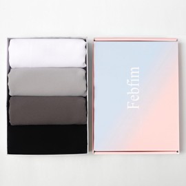 Febfim 4 PCS Muslim Women Soft Premium Solid Chiffon Hijab Scarves Shawl Long Scarf Wrap Scarves with Gift Box (Mix Color G)