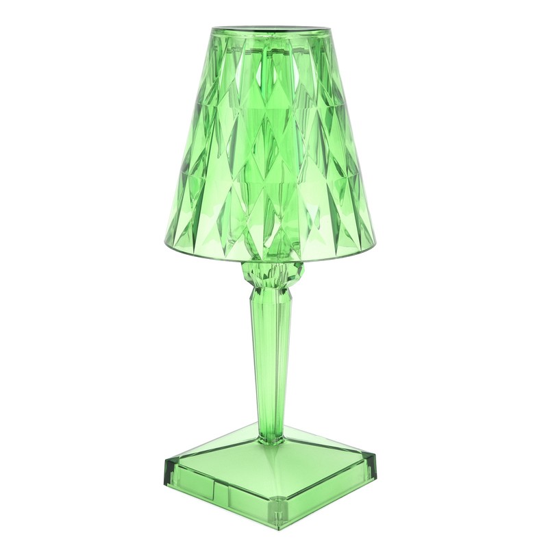 LED Crystal Table Lamp Transparent Prism Dimmable Desk Lamp USB