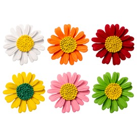 Pilikoll Pack of 6 Enamel Flower Brooch Enamel Daisy Brooch Enamel Pin Gift Brooch Pins for Sweaters, Scarves, Dresses, Suits, Bags, Backpacks, Metal