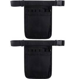 Pack of 2 Nurse Belt Bags Multifunctional Storage Bag Retail Bag Belt Practical Belt Bag Waist Bag for Women Men Waterproof Adjustable Belt (Black)