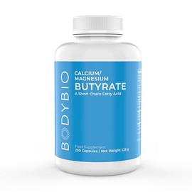 BodyBio Butyrate Postbiotic for Intestinal Health, Relieves Bloating Belly & Gas Formation - Calcium, Magnesium & Butyric Acid Complex for a Healthy Gastrointestinal System