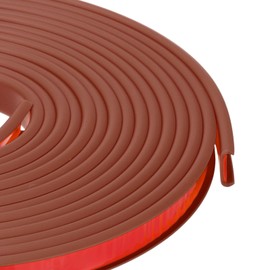 PATIKIL 1/2 Inch x 20 Feet U Shape Edge Banding, TPE Rubber Edge Trim Self Adhesive Veneer Edging Trim for Veneer Furniture Cabinets Shelves Table, Red-Brown