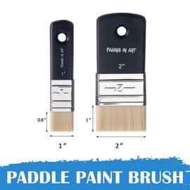 Falling in Art 2PCS Flat Paddle Paint Brush, Scale Brush for Oil and Acrylic Paints(1 Inch, 2Inch)