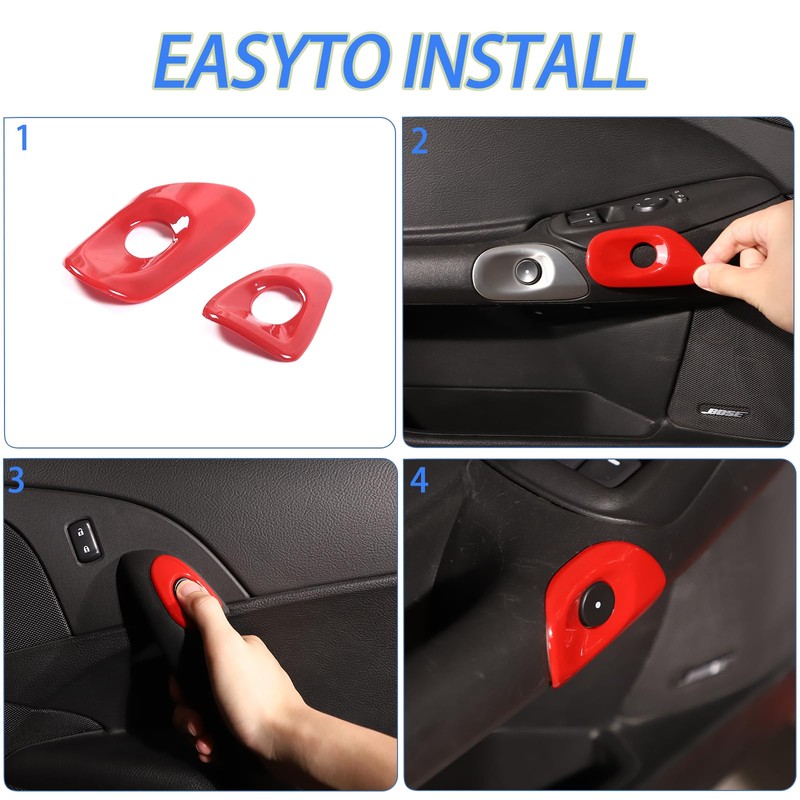 Car Door Switch Cover Trim Compatible with Chevy Corvette C6