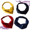 FOMIYES 4 Pack Solid Cross Design Headbands Soft Elastic Hairbands