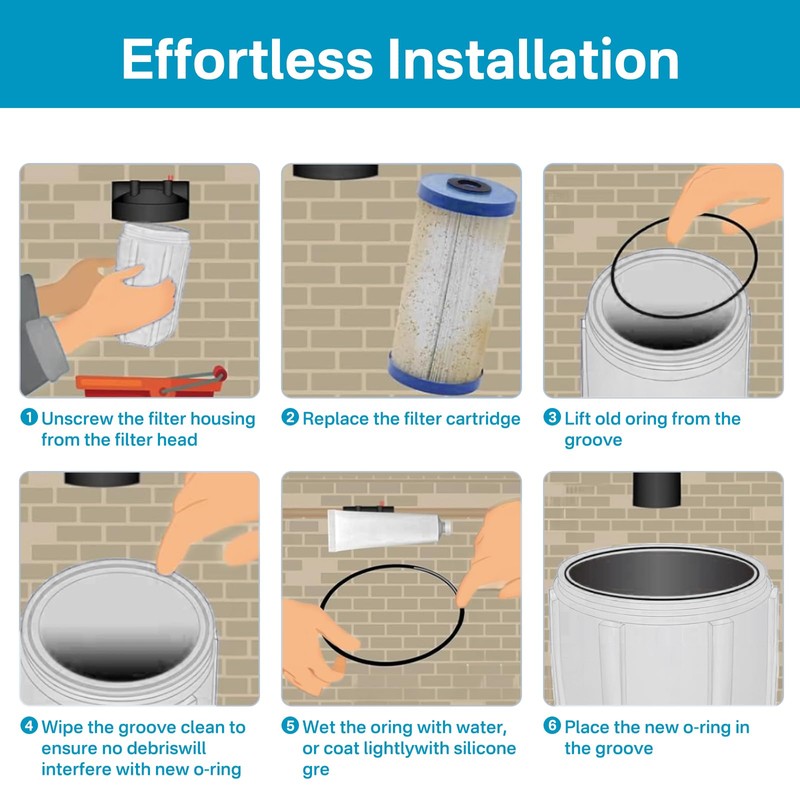 Rimous O Rings Replacement for Whirlpool WHKF-C8 Water Filter O