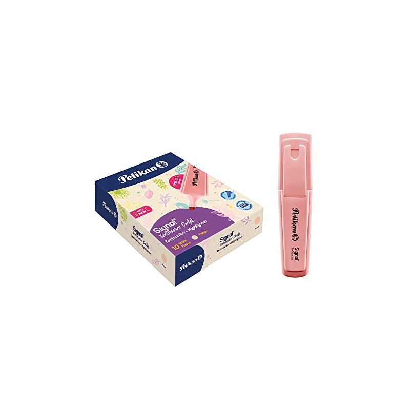 Pelikan Signal Peach Highlighter, Water Based Highlighter, Washable and Skin