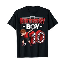dabbing boy 10 year old Soccer Player 10th birthday party T-Shirt