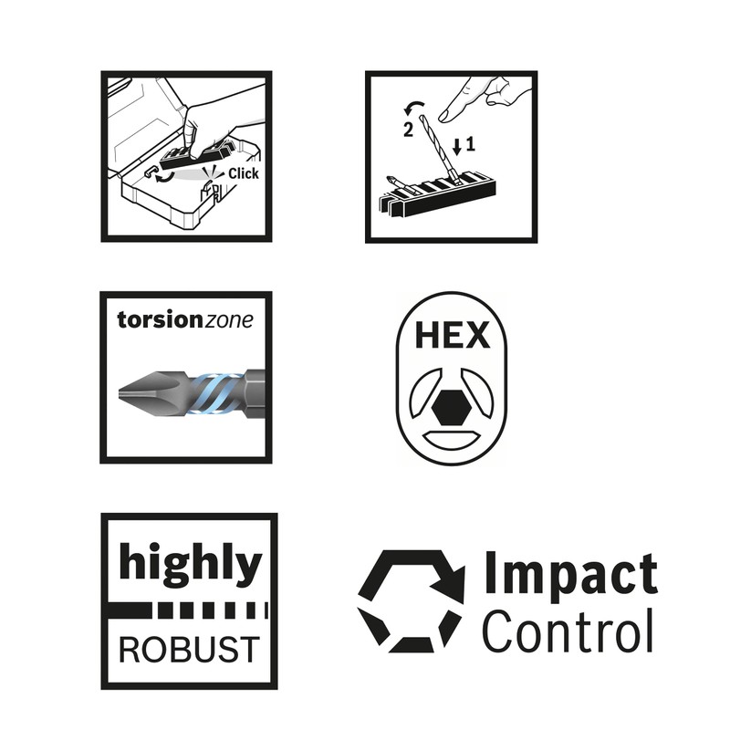 Bosch Professional 8-Piece Impact Control Screwdriver Bit and Multi-Purpose Drill