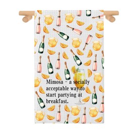 AATOP Mimosa Towel Cocktail Themed Kitchen Towel Champagne Tea Towel Bar Towel Bridal Shower Gift Champagne Dish Towel (Mimosa 2U)