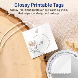 Avery Printable Square Tags, Sure Feed Technology, 1-1/2" x 1-1/2", Glossy White Cardstock, Print-To-The-Edge, Laser/Inkjet Printable, 500 Total, Great for Custom Gift or Branding Tags