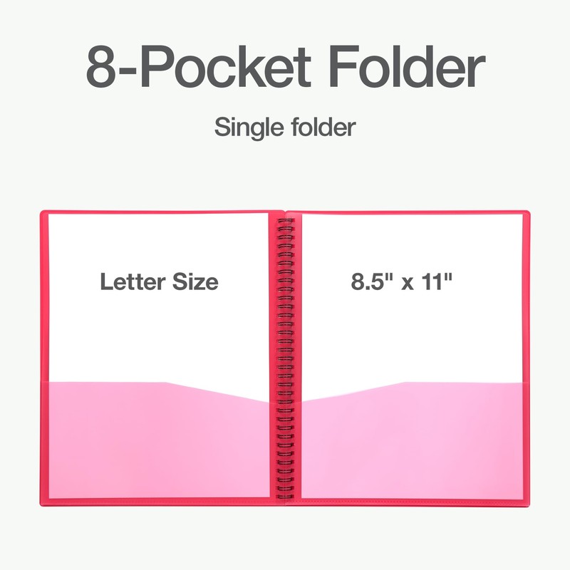 Oxford Poly 8-Pocket Organizer, Letter Size Folder, Durable Translucent Poly,