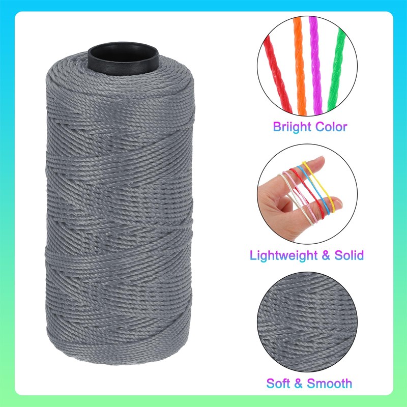 sourcing map Nylon String 3 Strands Twisted Mason Line 1.5mm