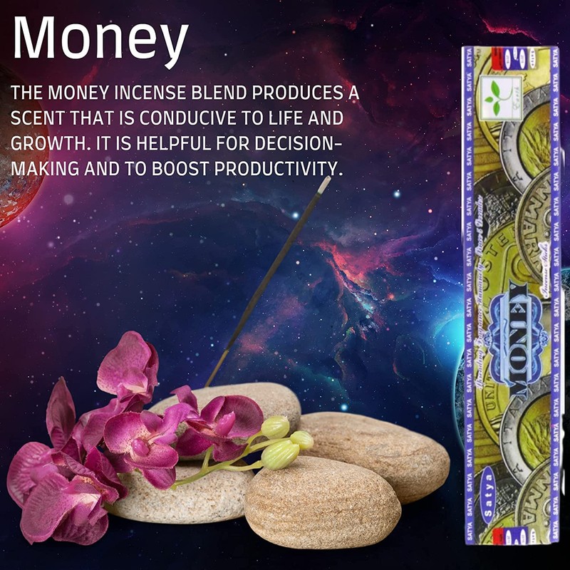 Satya Nag Champa Money Incense Sticks | Used for Aromatherapy,