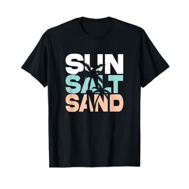 Sun Salt Sand Summer Retro Colourful Happy Holiday Palm Trees T-Shirt for Men Women Girls Kids